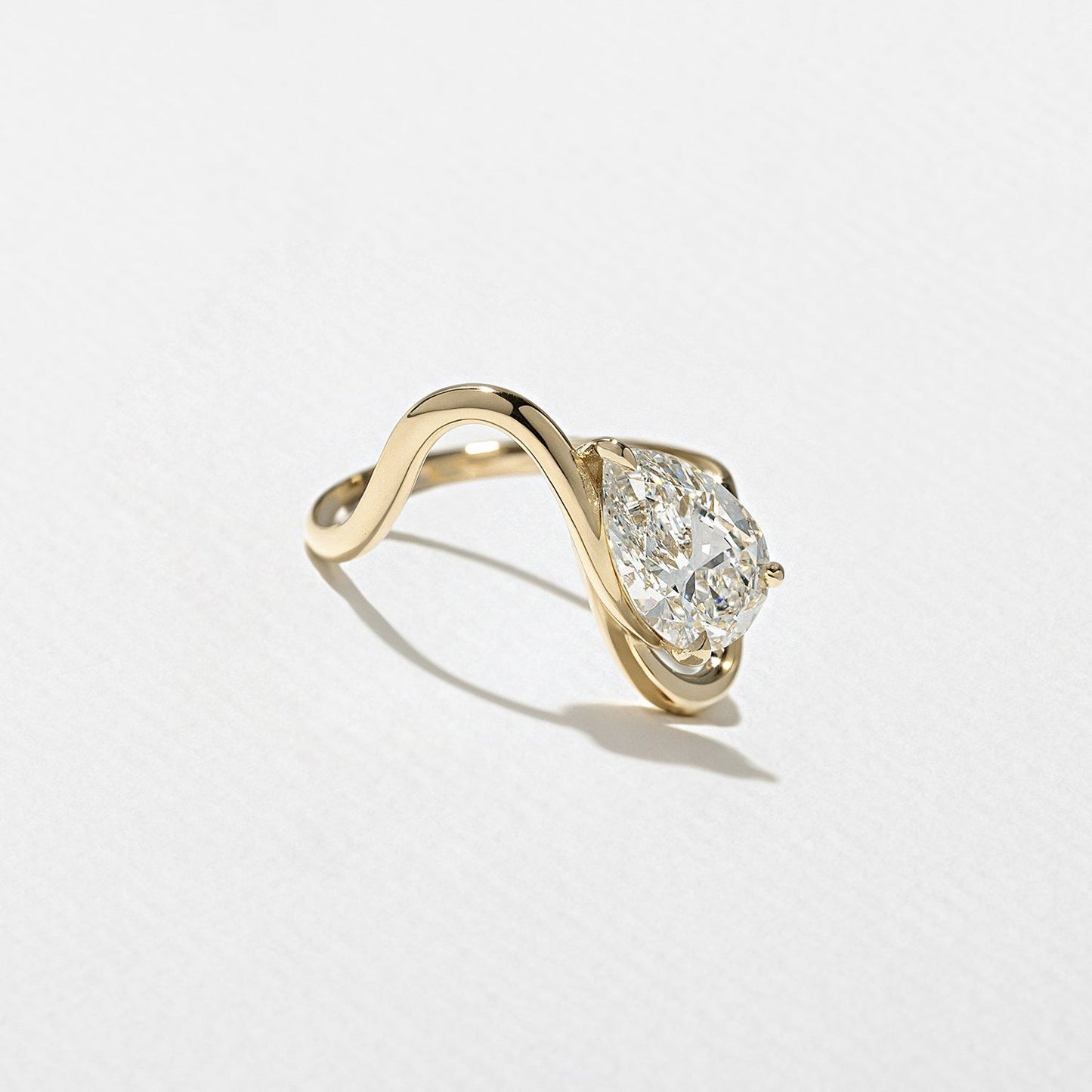 Pear Lab Grown Diamond Unique Solitaire Engagement Ring