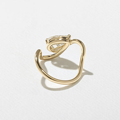 Pear Lab Grown Diamond Unique Solitaire Engagement Ring