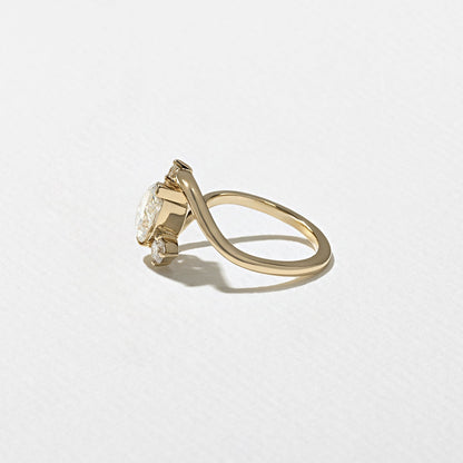 Pear Lab Grown Diamond Three Stone Engagement Ring