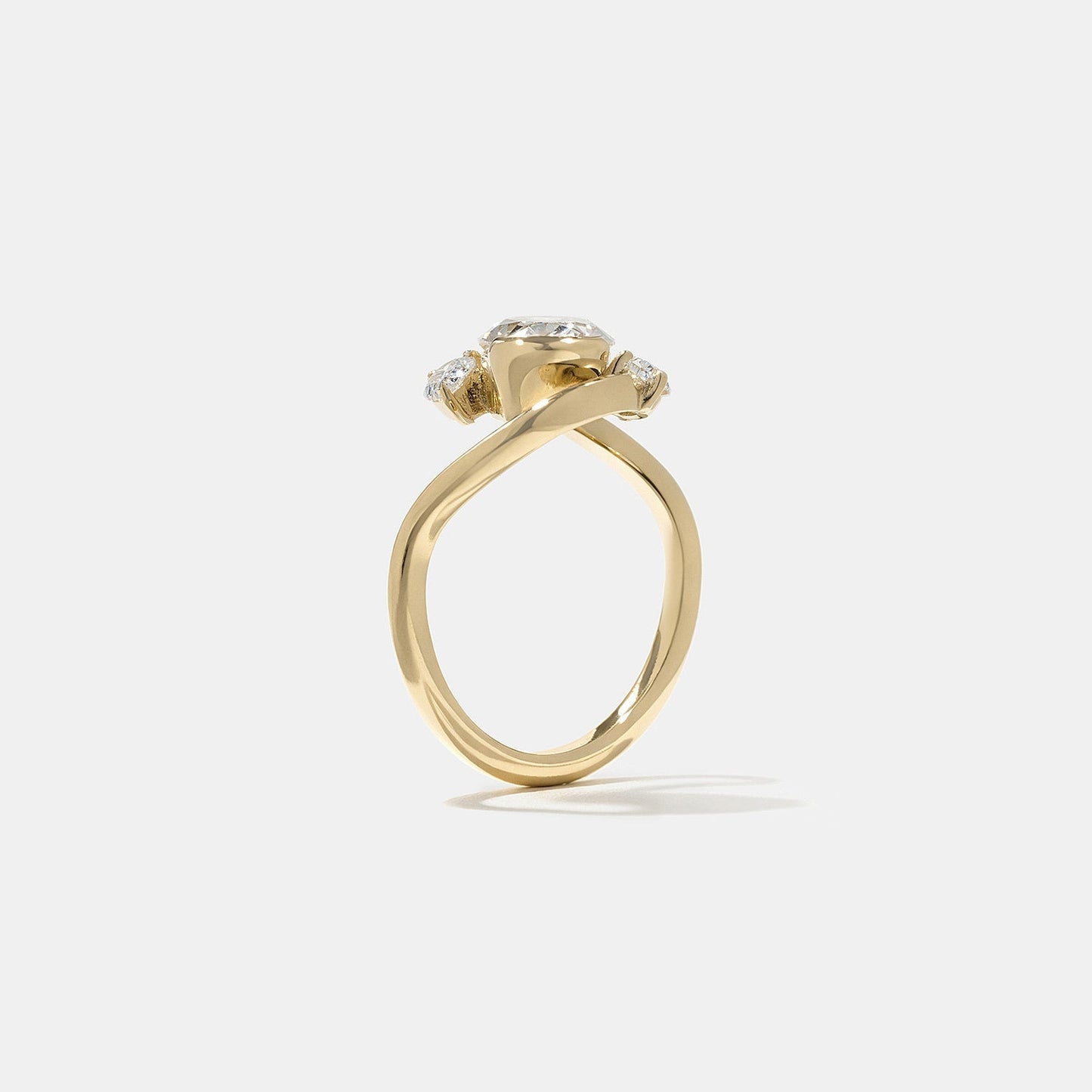 Pear Lab Grown Diamond Three Stone Engagement Ring