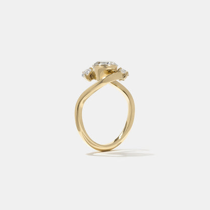 Pear Lab Grown Diamond Three Stone Engagement Ring