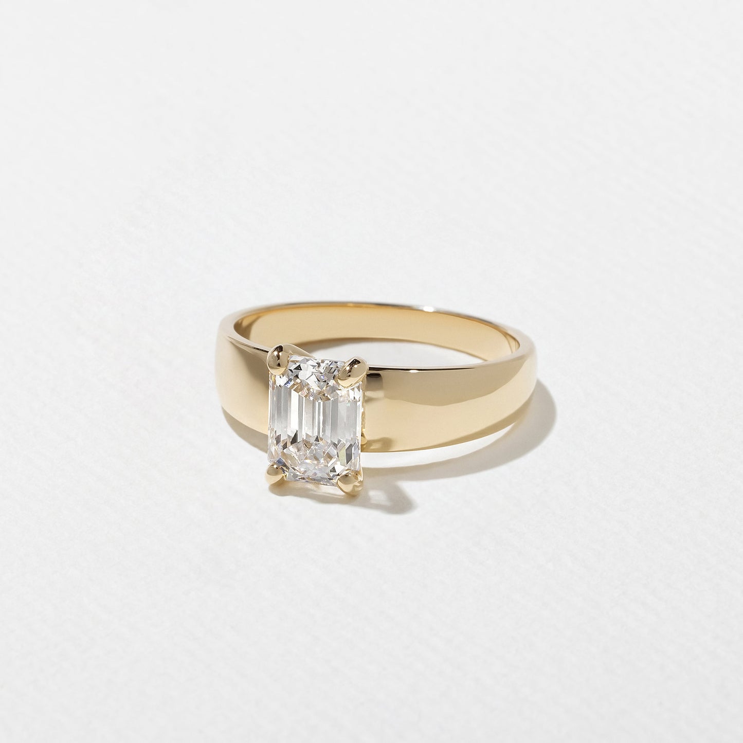 Emerald Lab Grown Diamond Solitaire Engagement Ring