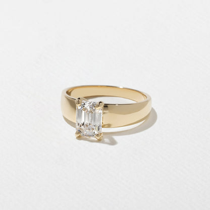 Emerald Lab Grown Diamond Solitaire Engagement Ring