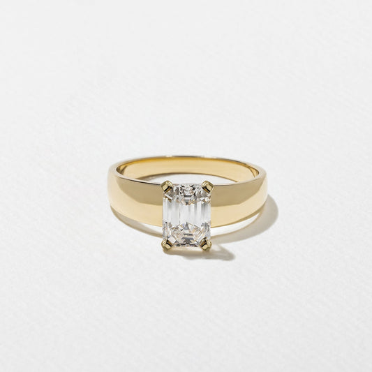 Emerald Lab Grown Diamond Solitaire Engagement Ring