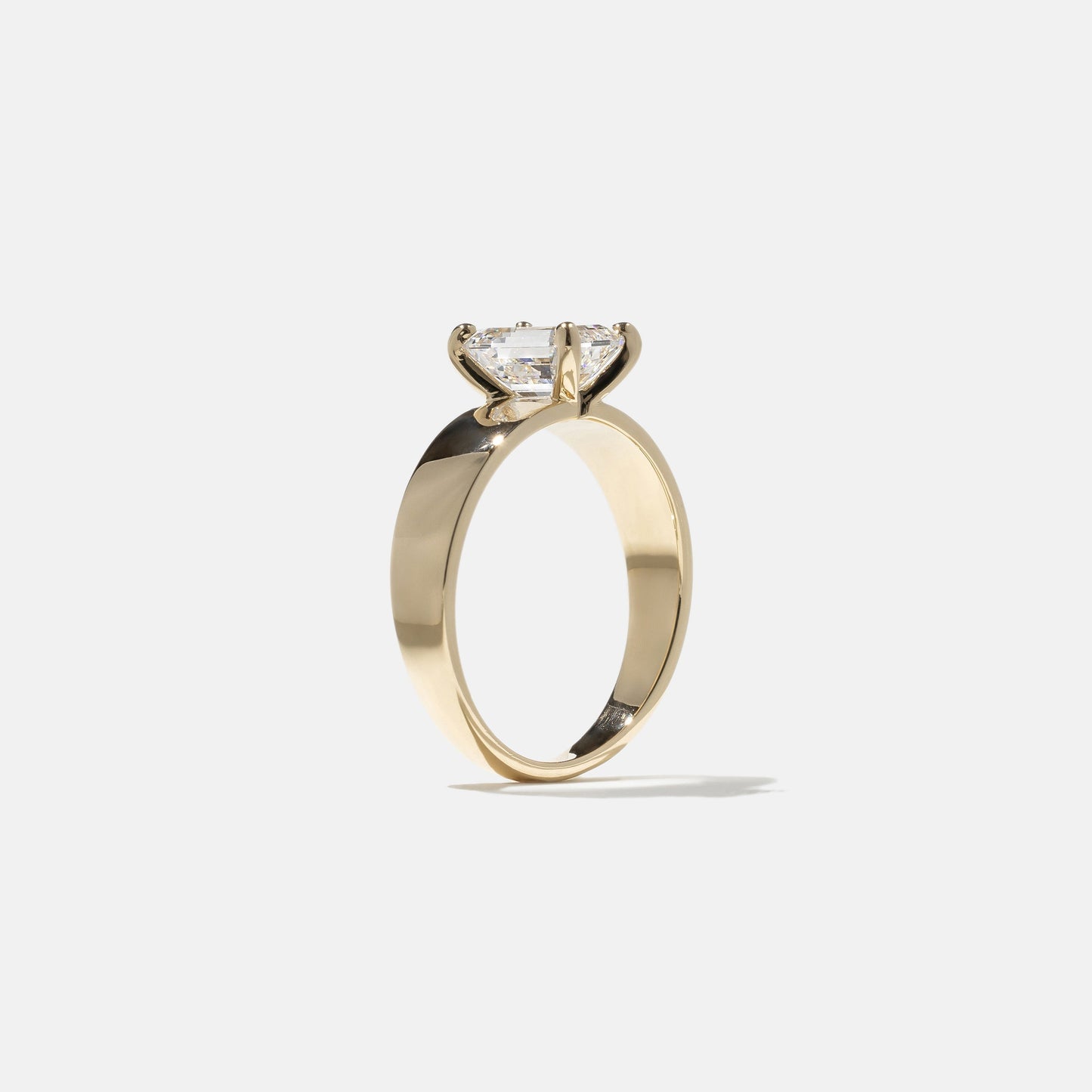 Emerald Lab Grown Diamond Solitaire Engagement Ring