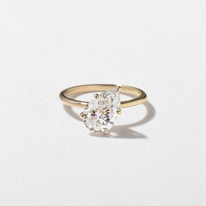 Pear Lab Grown Diamond Solitaire Engagement Ring