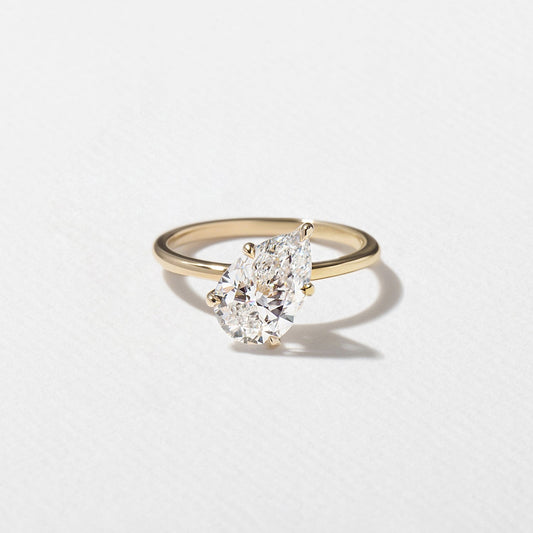 Pear Lab Grown Diamond Solitaire Engagement Ring