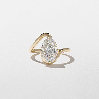 Oval Lab Grown Diamond Unique Engagement Ring