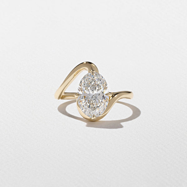 Oval Lab Grown Diamond Unique Engagement Ring