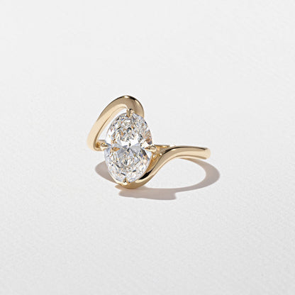 Oval Lab Grown Diamond Unique Engagement Ring