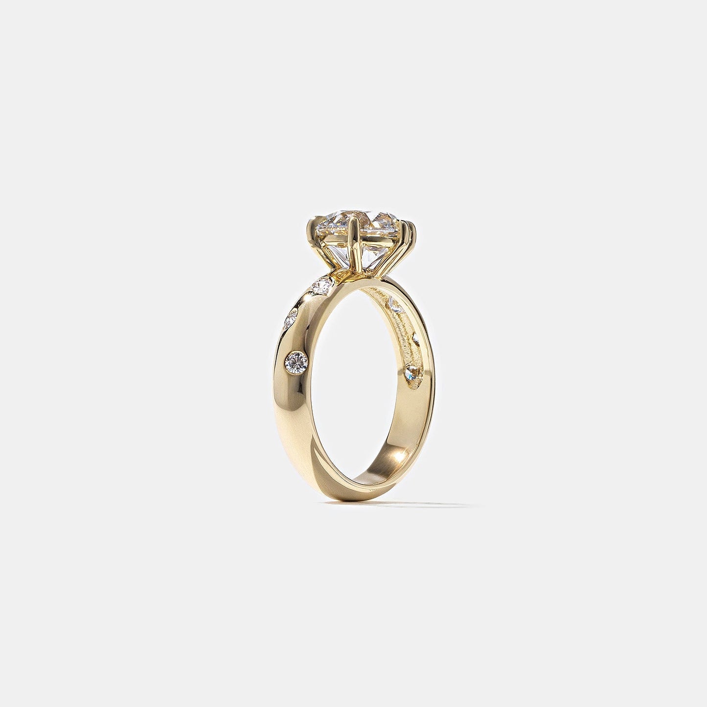 Round Lab Grown Diamond Dainty Engagement Ring