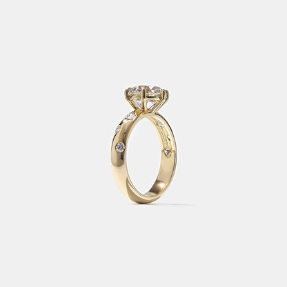 Round Lab Grown Diamond Dainty Engagement Ring