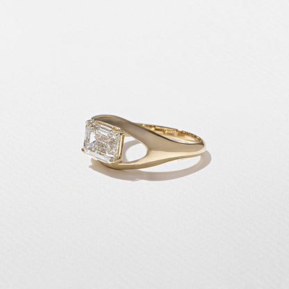 Emerald Lab Grown Diamond Solitaire Style Engagement Ring