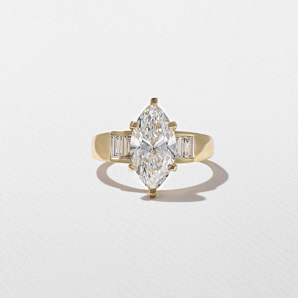 Marquise Lab Grown Diamond Five Stone Engagement Ring