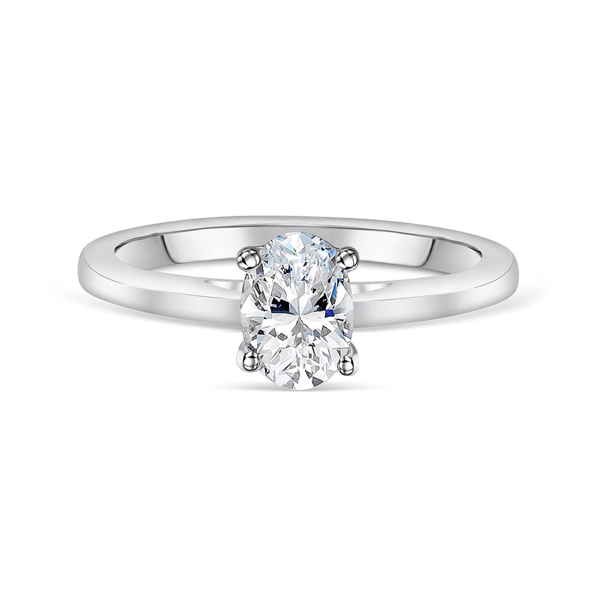 1.33 CT Oval Cut Solitaire Moissanite Engagement Ring
