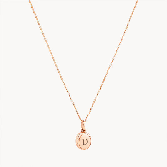 Engraved Oval Shaped Photo Pendant Necklace
