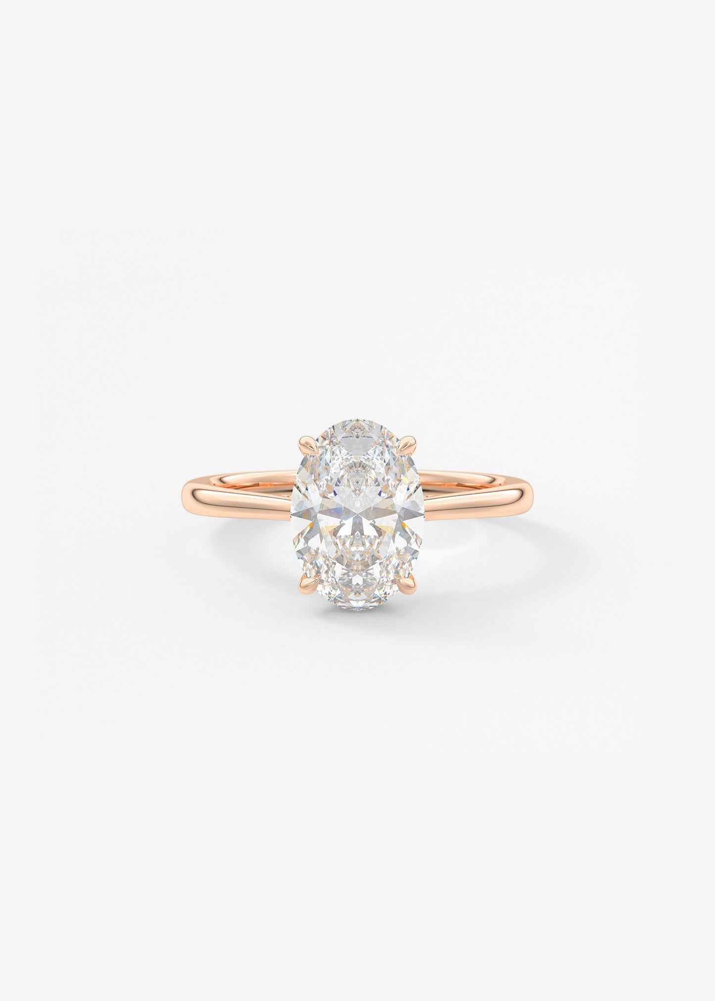Oval Hidden Halo/Cathedral Lab Grown Diamond Engagement Ring