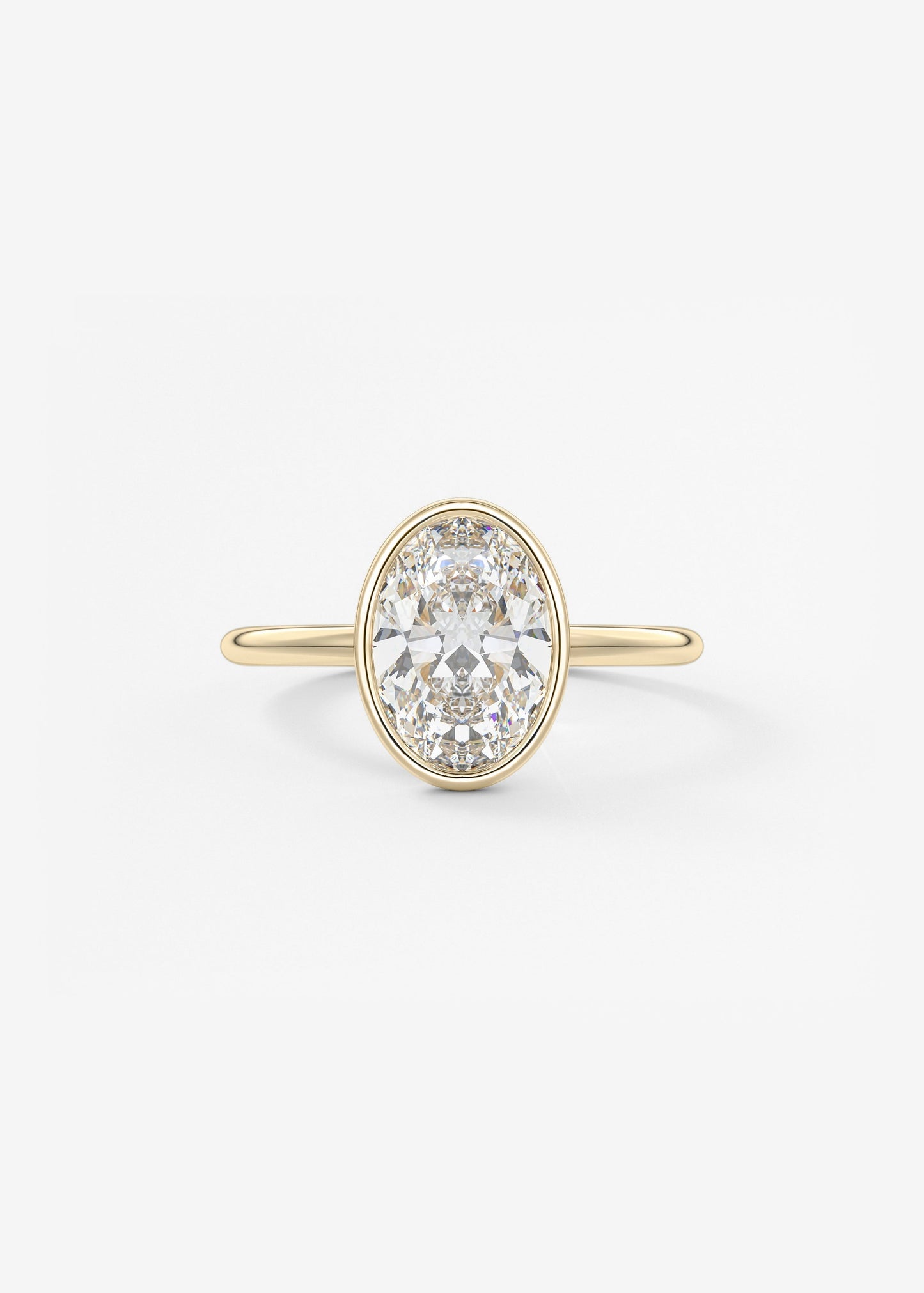 Oval Bezel Lab Grown Diamond Engagement Ring