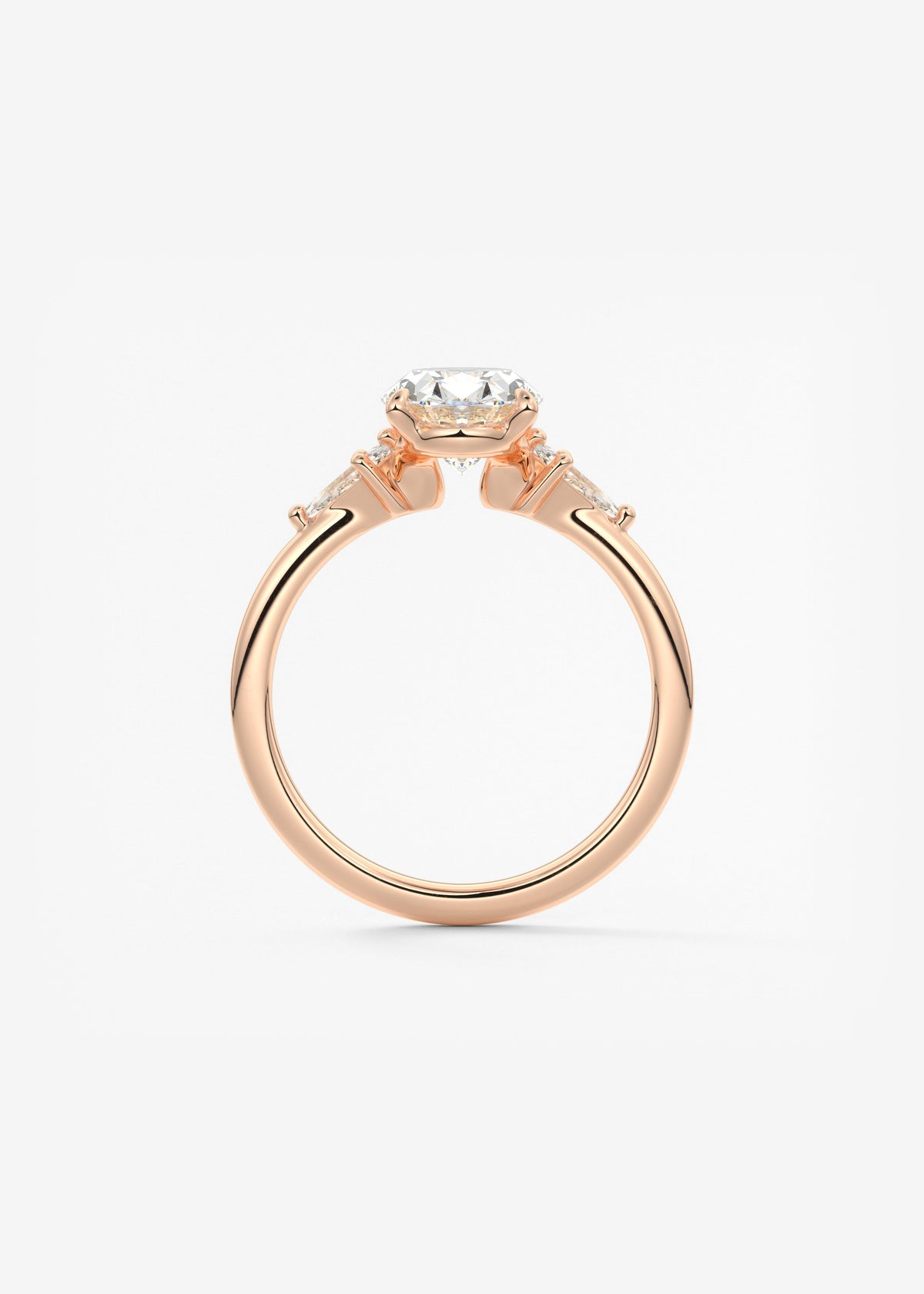 Oval Three Stone Lab Grown Diamond Engagement Ring