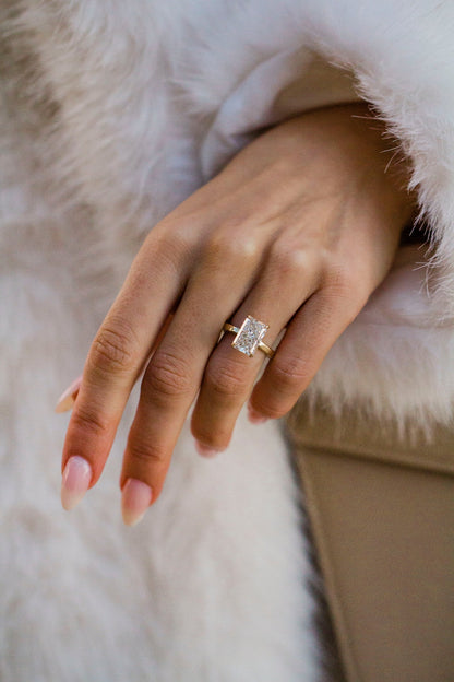 Radiant Lab Grown Diamond Hidden Halo Engagement Ring