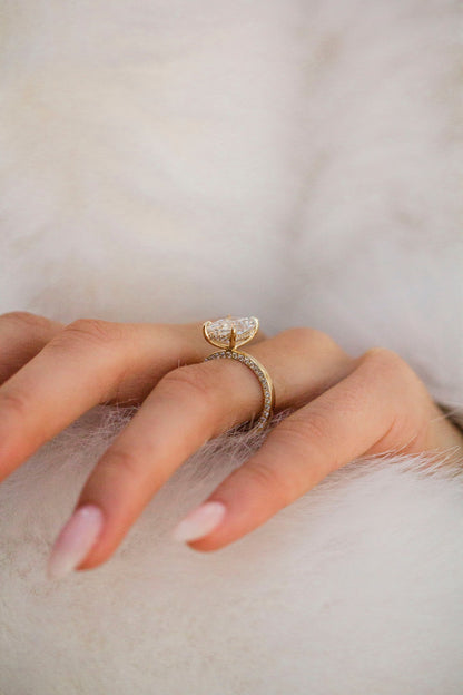 Radiant Lab Grown Diamond Hidden Halo Engagement Ring