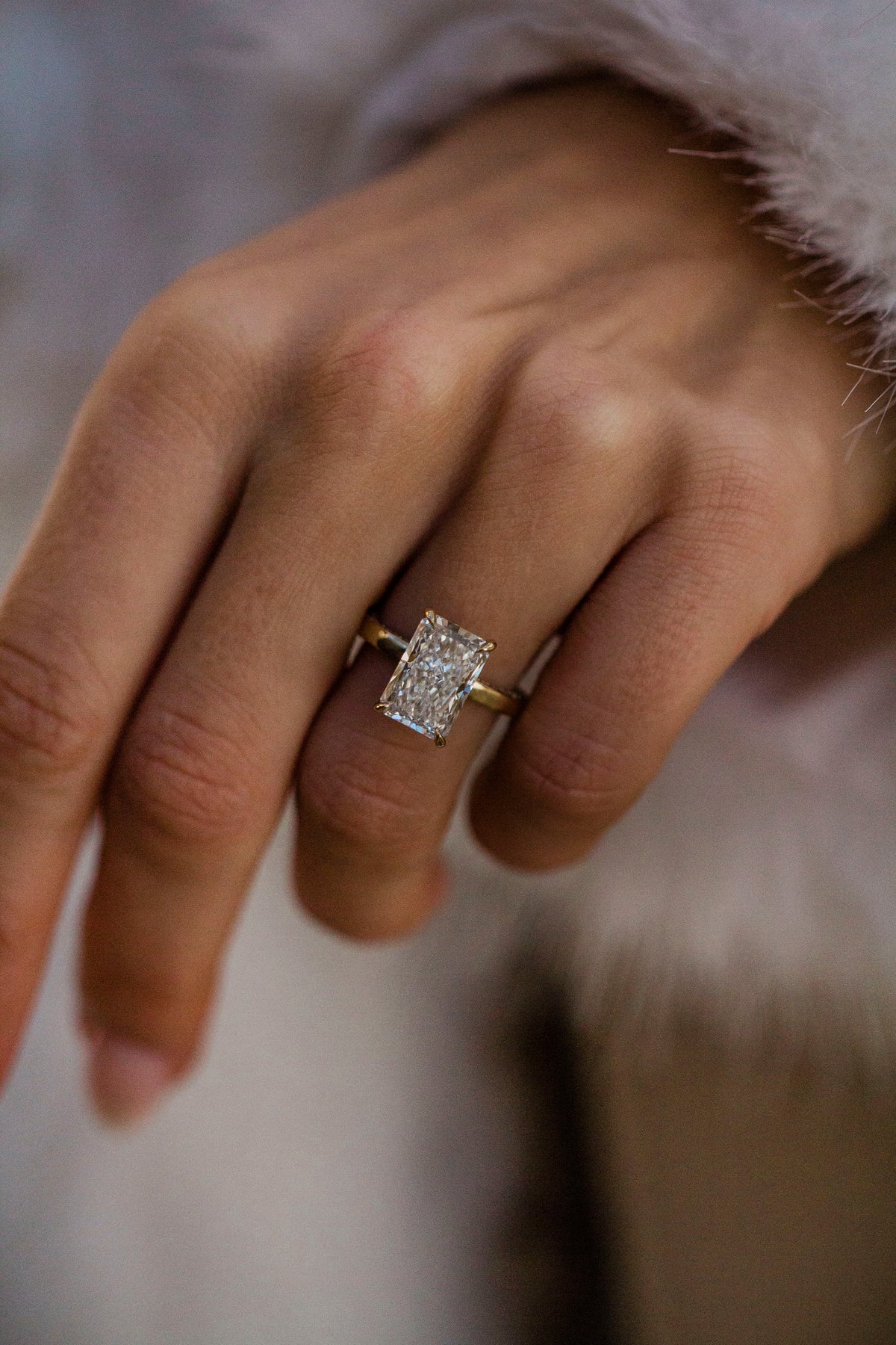 Radiant Lab Grown Diamond Hidden Halo Engagement Ring