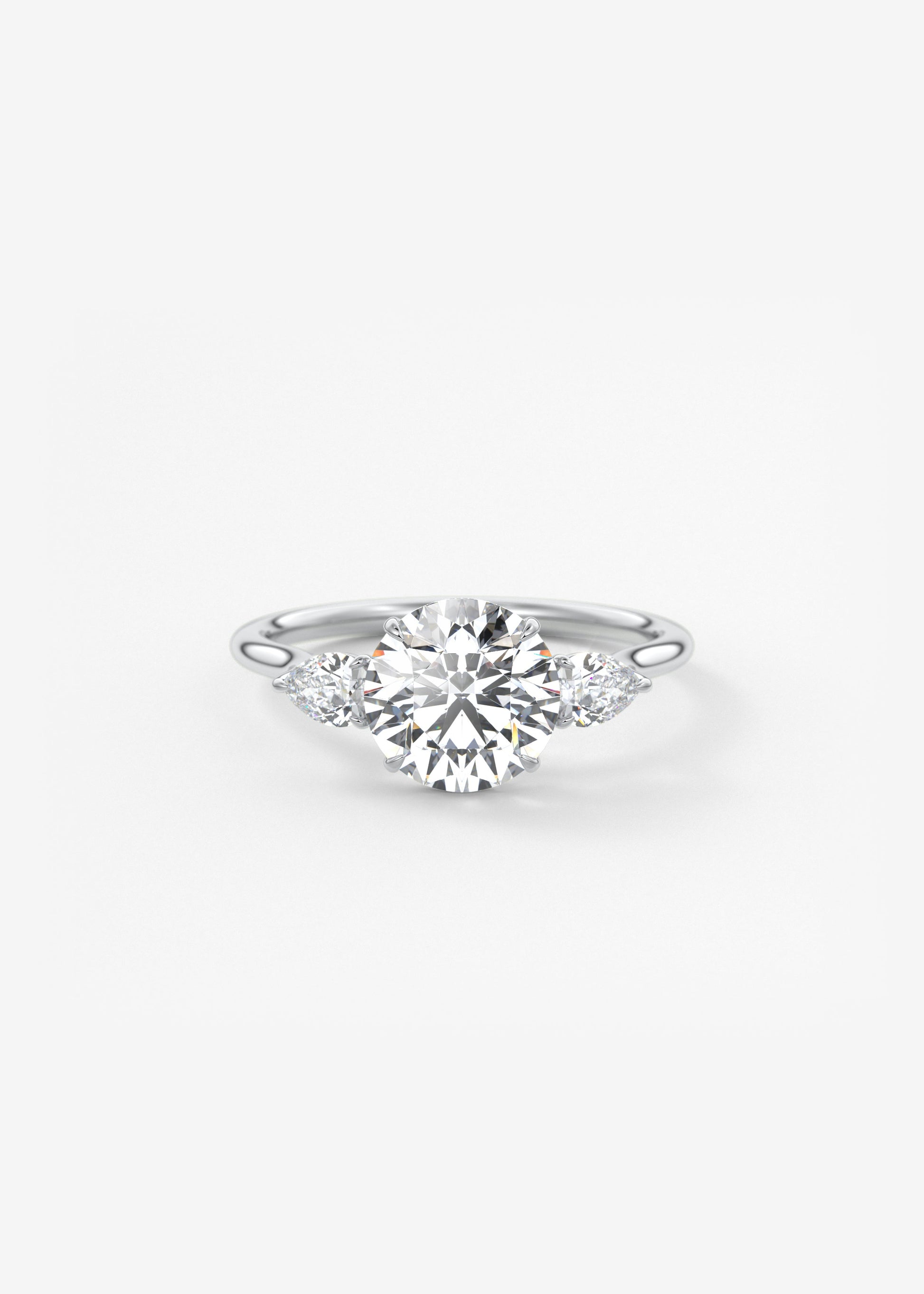 Round Three Stone Lab Grown Diamond Engagement Ring