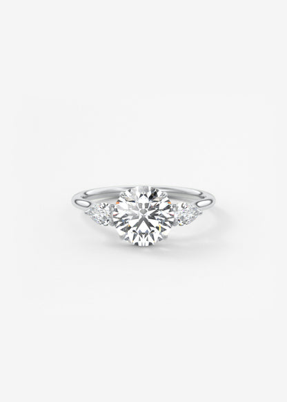 Round Three Stone Lab Grown Diamond Engagement Ring