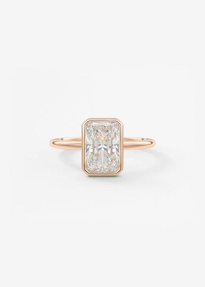 Radiant Bezel Lab Grown Diamond Engagement Ring