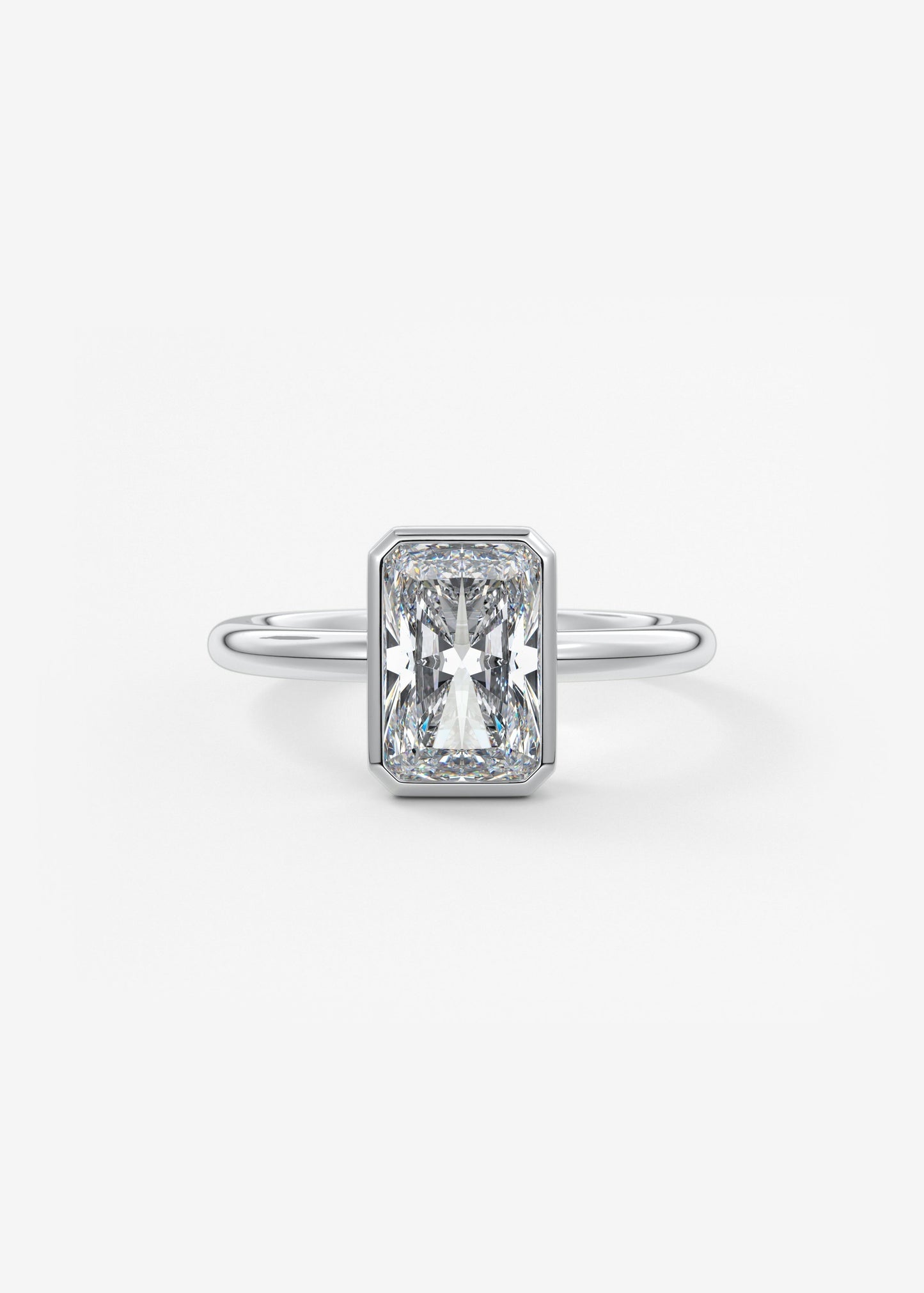 Radiant Bezel Lab Grown Diamond Engagement Ring