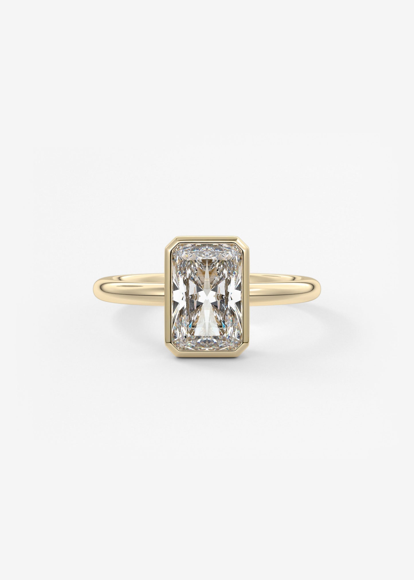 Radiant Bezel Lab Grown Diamond Engagement Ring