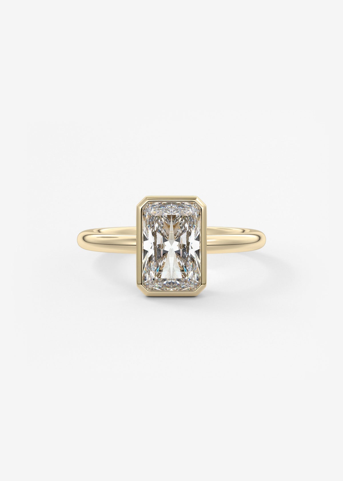 Radiant Bezel Lab Grown Diamond Engagement Ring