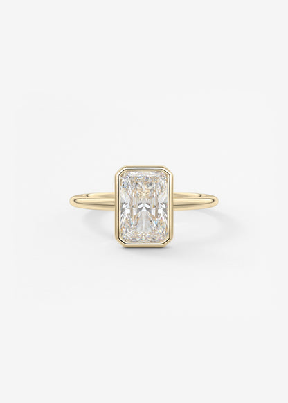 Radiant Bezel Lab Grown Diamond Engagement Ring