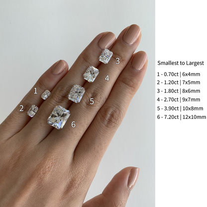 Radiant Lab Grown Diamond Three Stone Engagement Ring