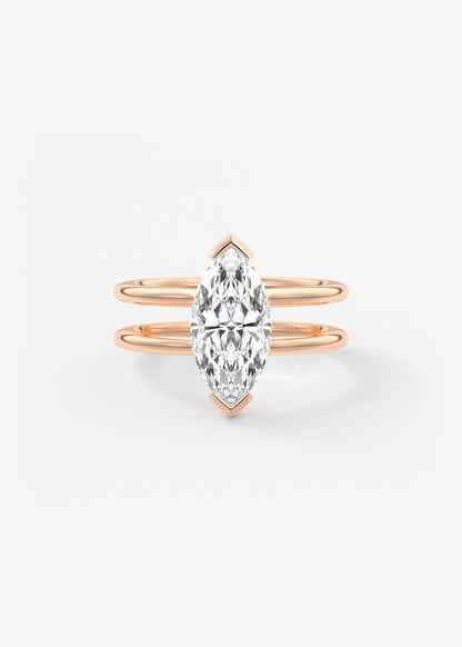 Marquise Cathedral Lab Grown Diamond Engagement Ring