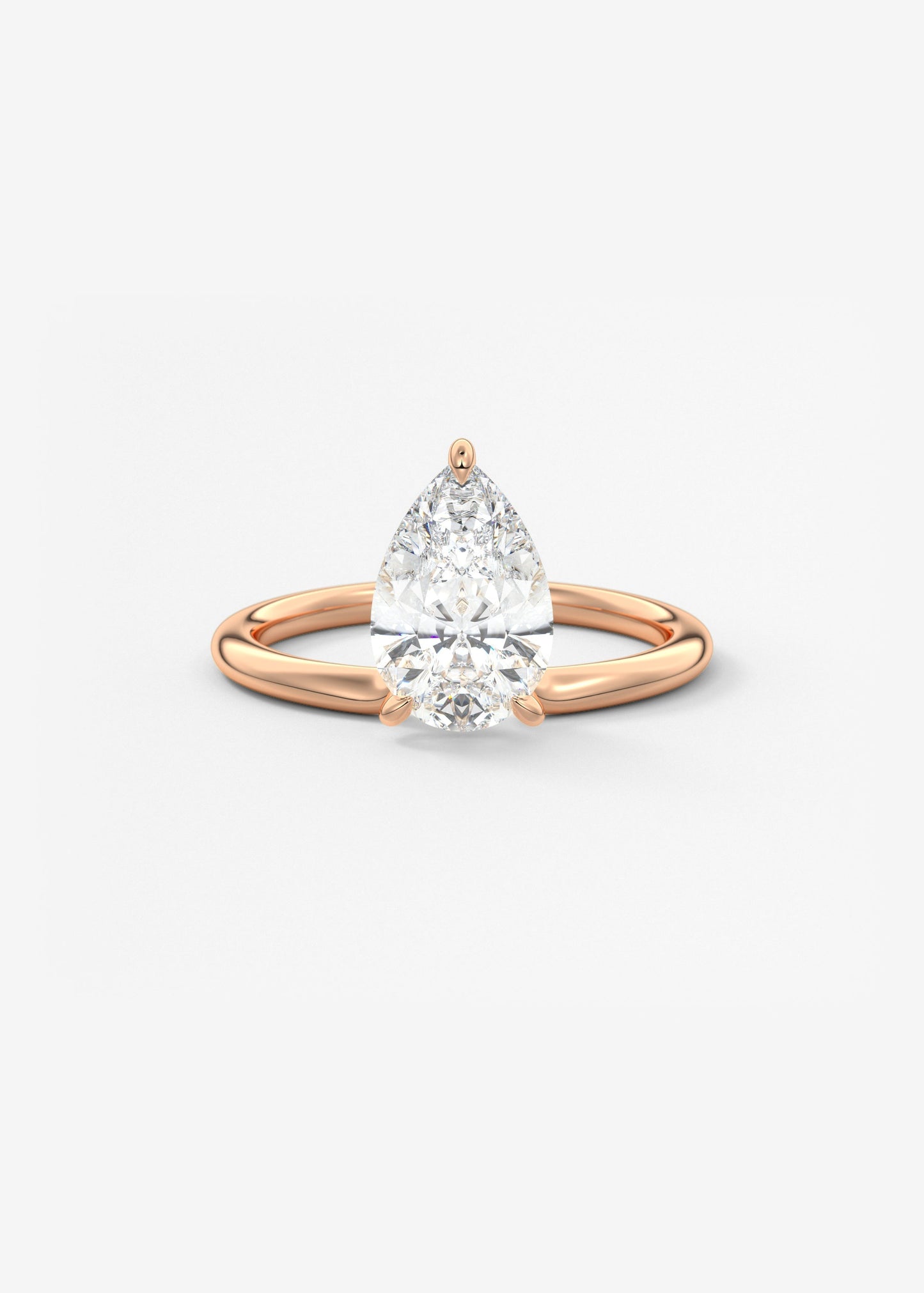 Pear Solitaire Lab Grown Diamond Engagement Ring