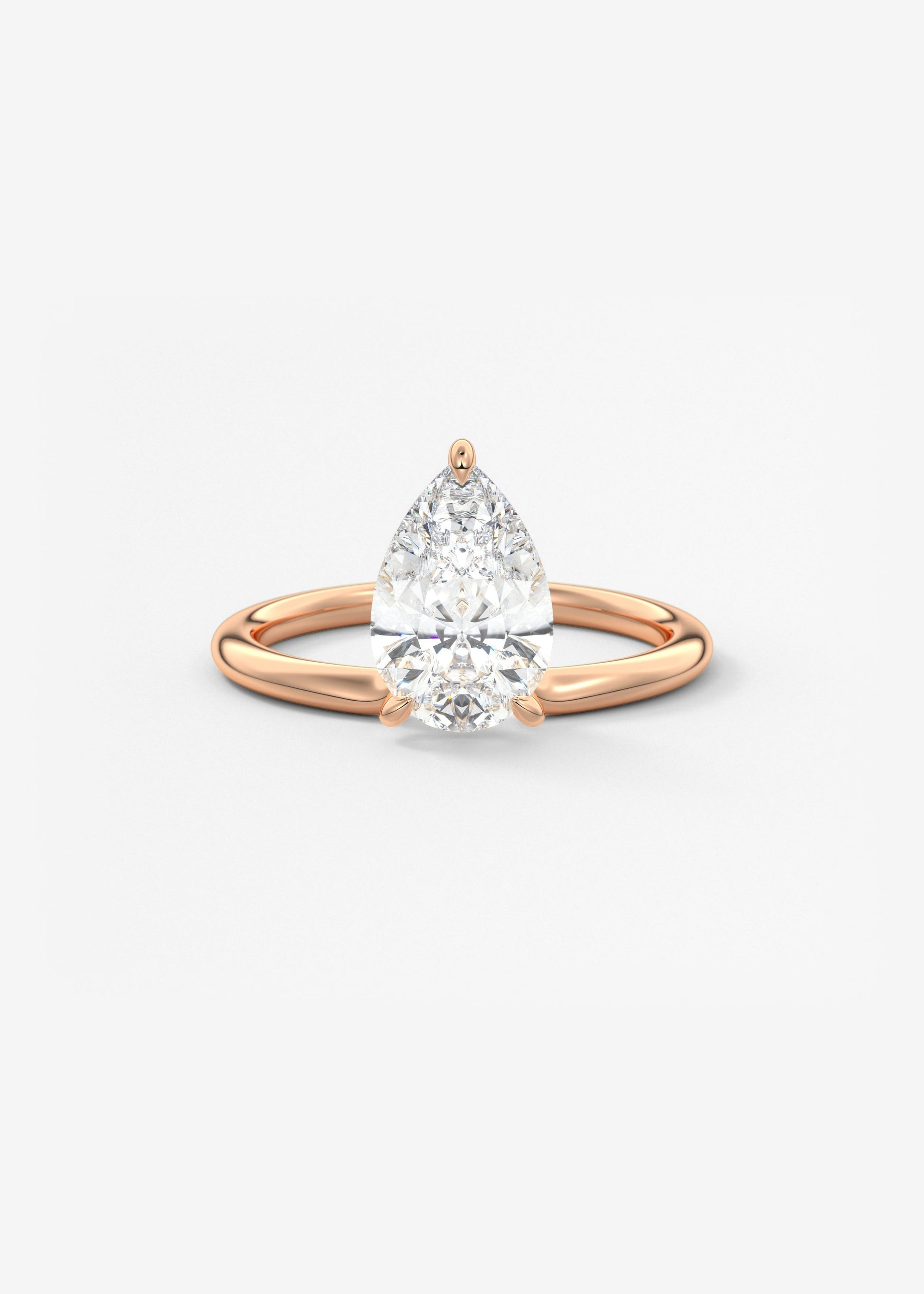 Pear Solitaire Lab Grown Diamond Engagement Ring