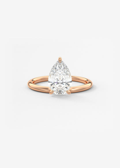 Pear Solitaire Lab Grown Diamond Engagement Ring