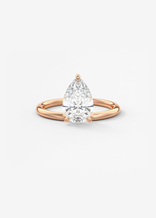 Pear Solitaire Lab Grown Diamond Engagement Ring