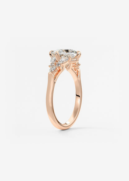 Princess Cluster Lab Grown Diamond Engagement Ring