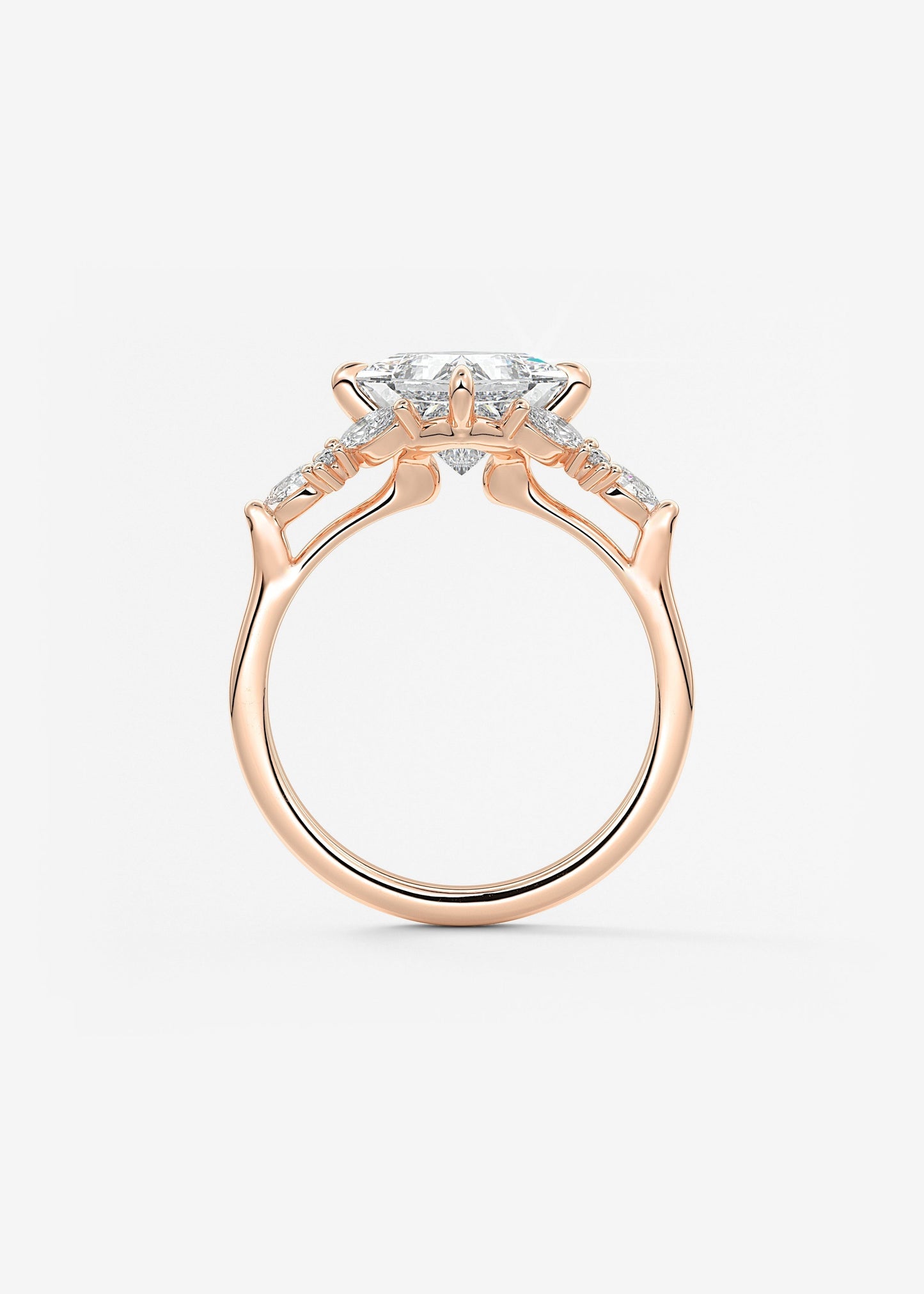 Princess Cluster Lab Grown Diamond Engagement Ring