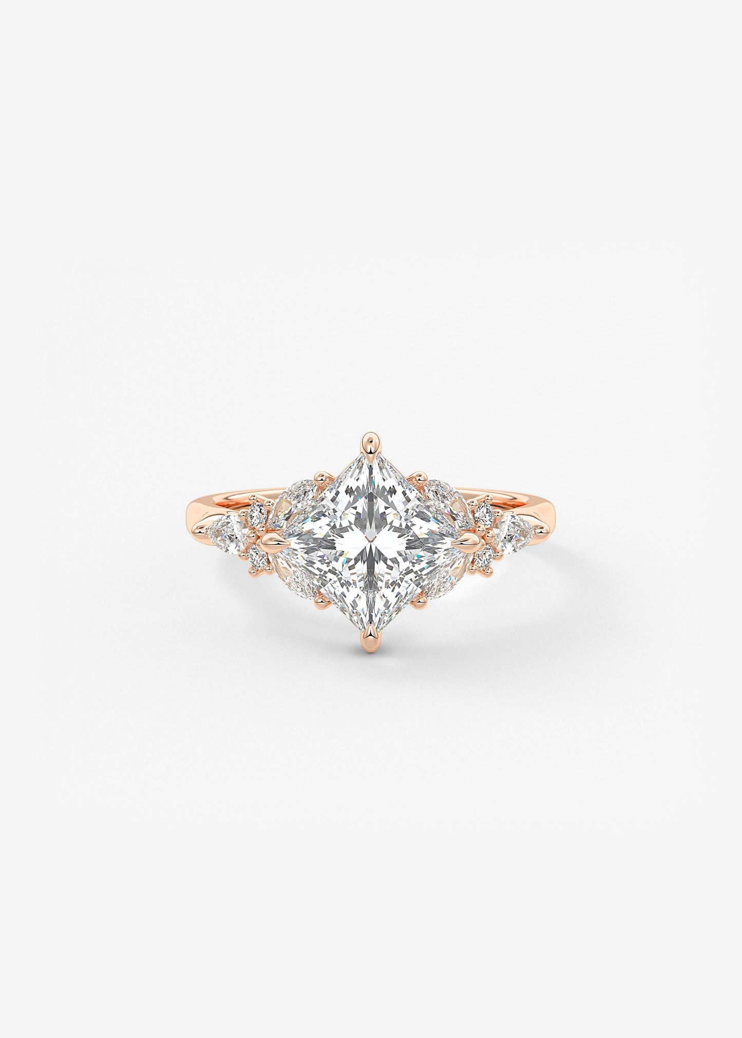 Princess Cluster Lab Grown Diamond Engagement Ring