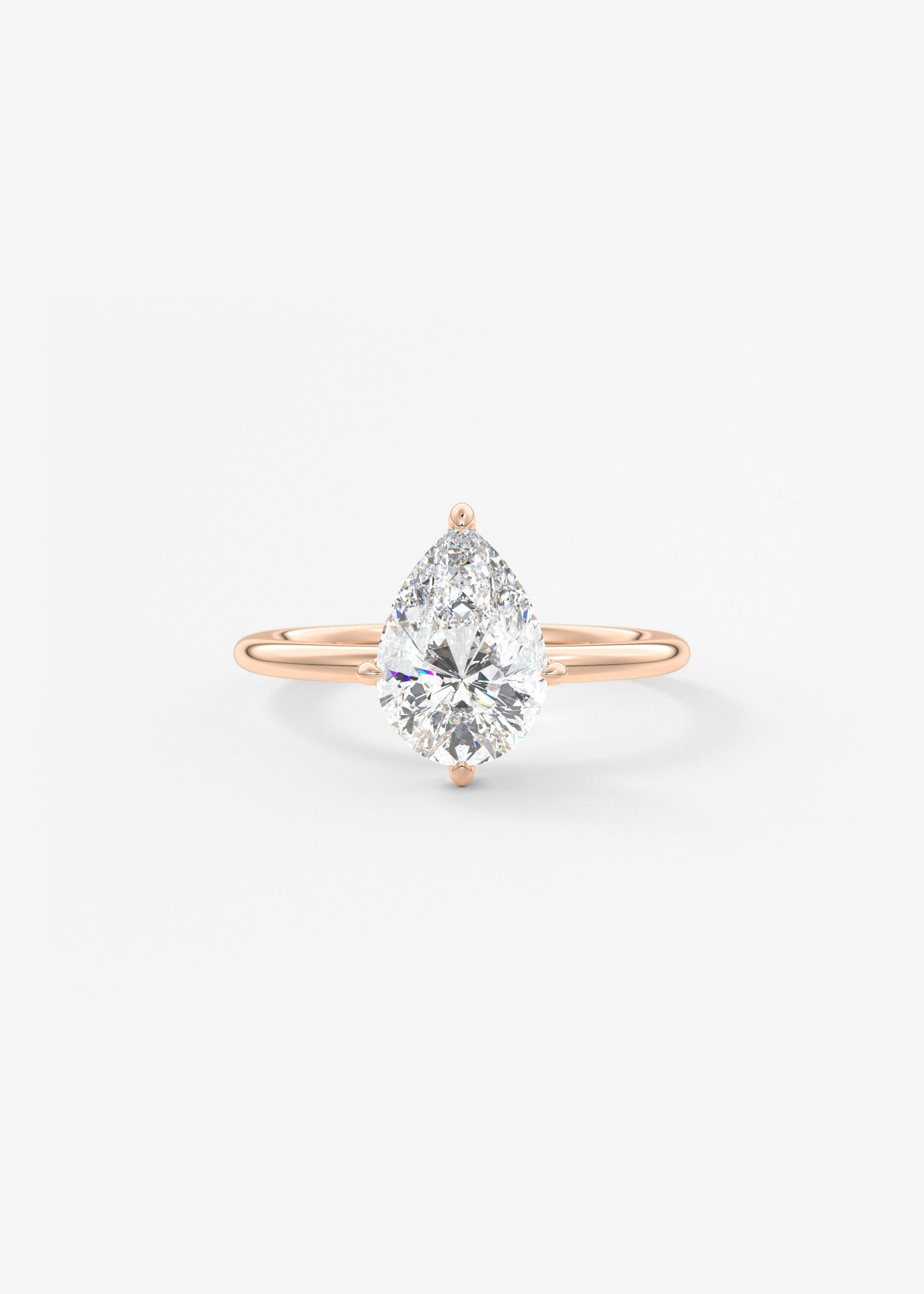 Pear Solitaire Lab Grown Diamond Engagement Ring