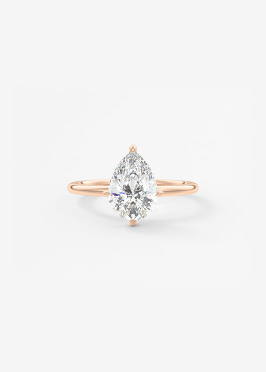 Pear Solitaire Lab Grown Diamond Engagement Ring