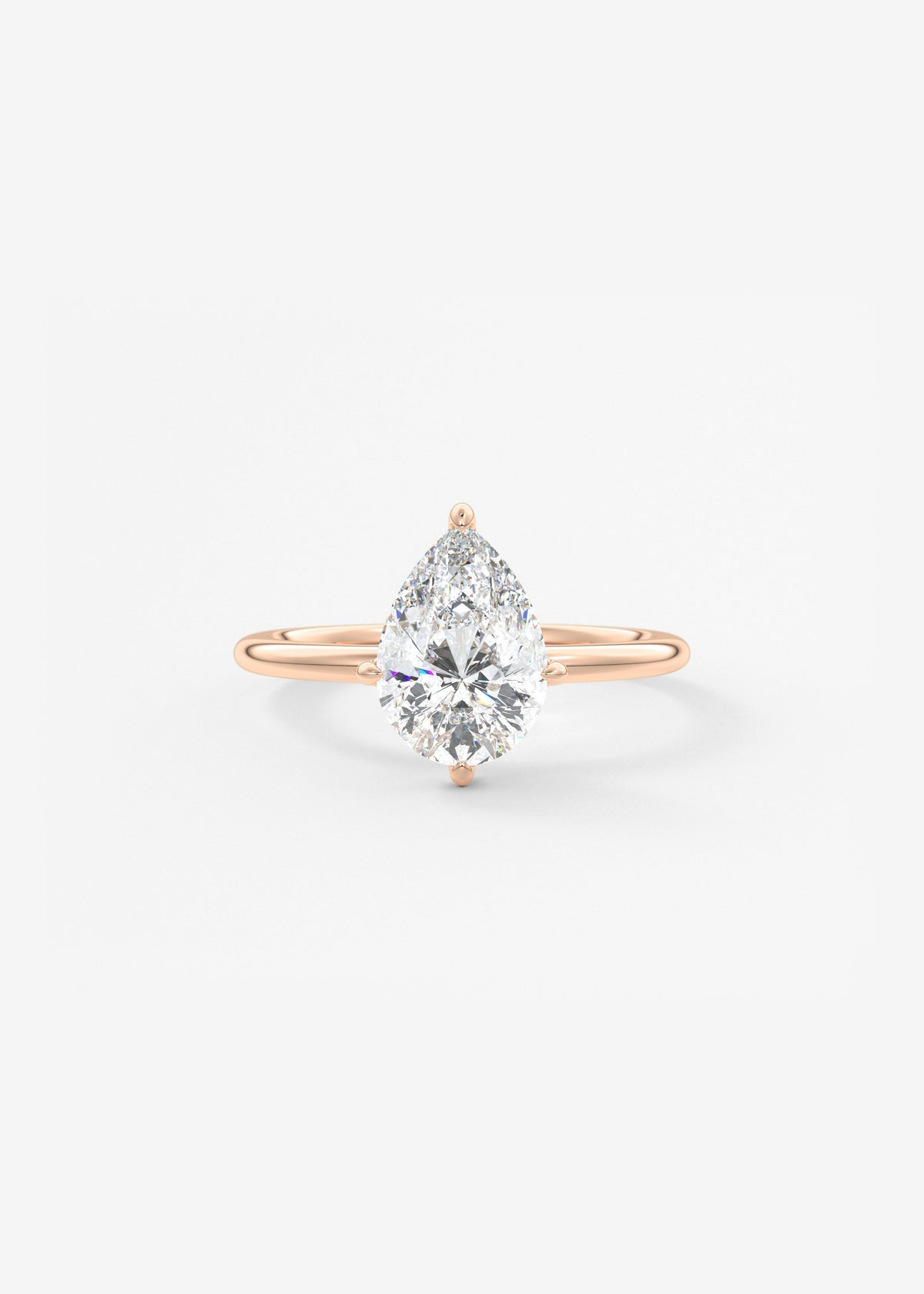 Pear Solitaire Lab Grown Diamond Engagement Ring