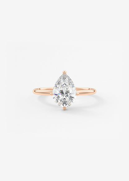 Pear Solitaire Lab Grown Diamond Engagement Ring