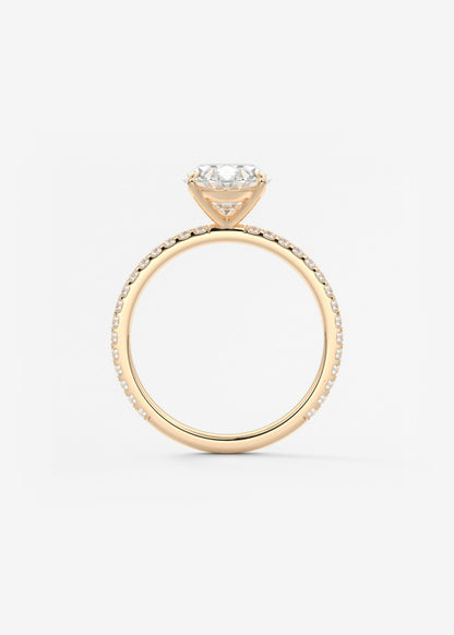 Oval Pave Lab Grown Diamond Engagement Ring