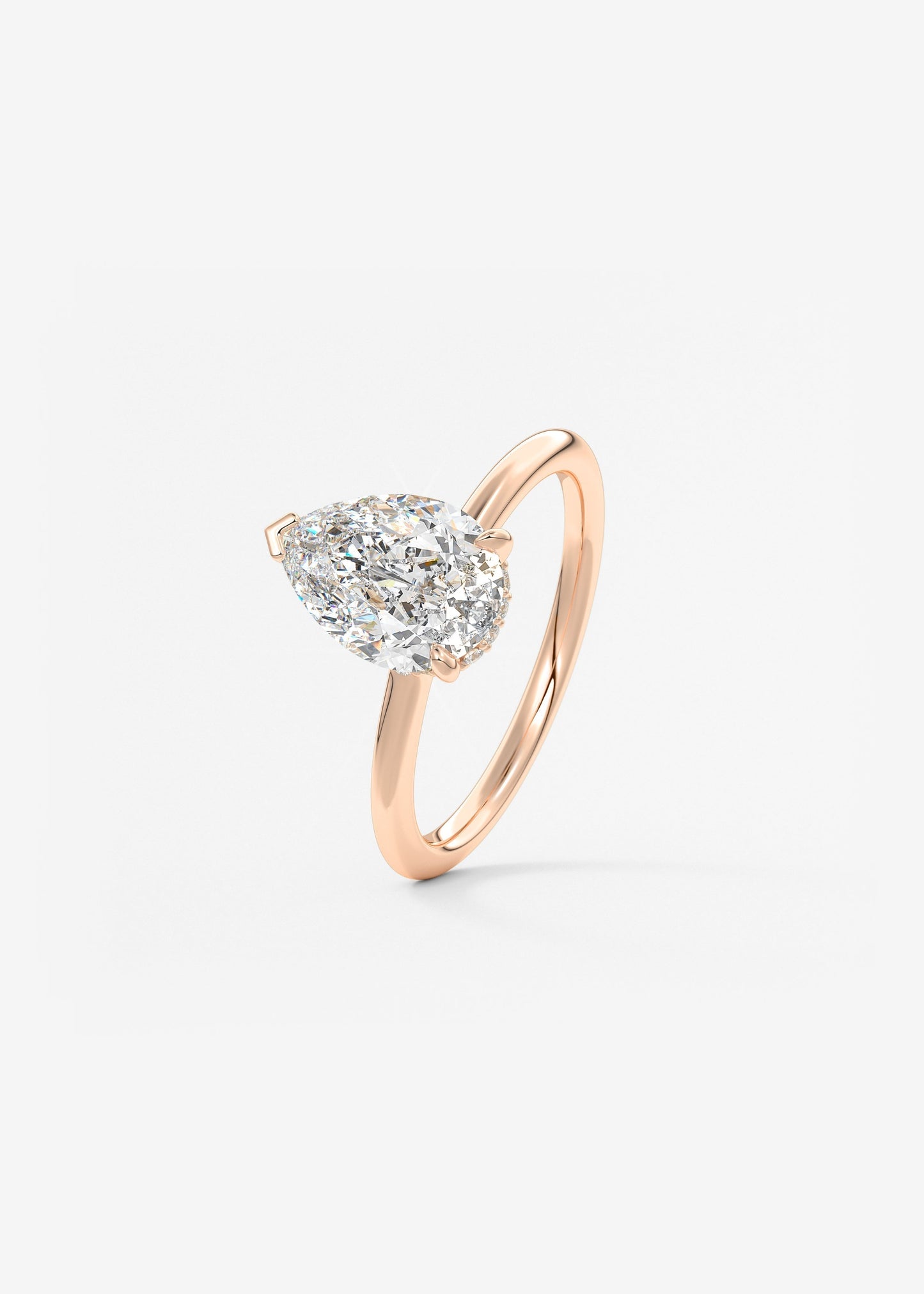 Pear Hidden Halo Lab Grown Diamond Engagement Ring