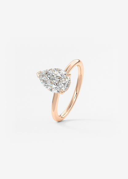 Pear Hidden Halo Lab Grown Diamond Engagement Ring