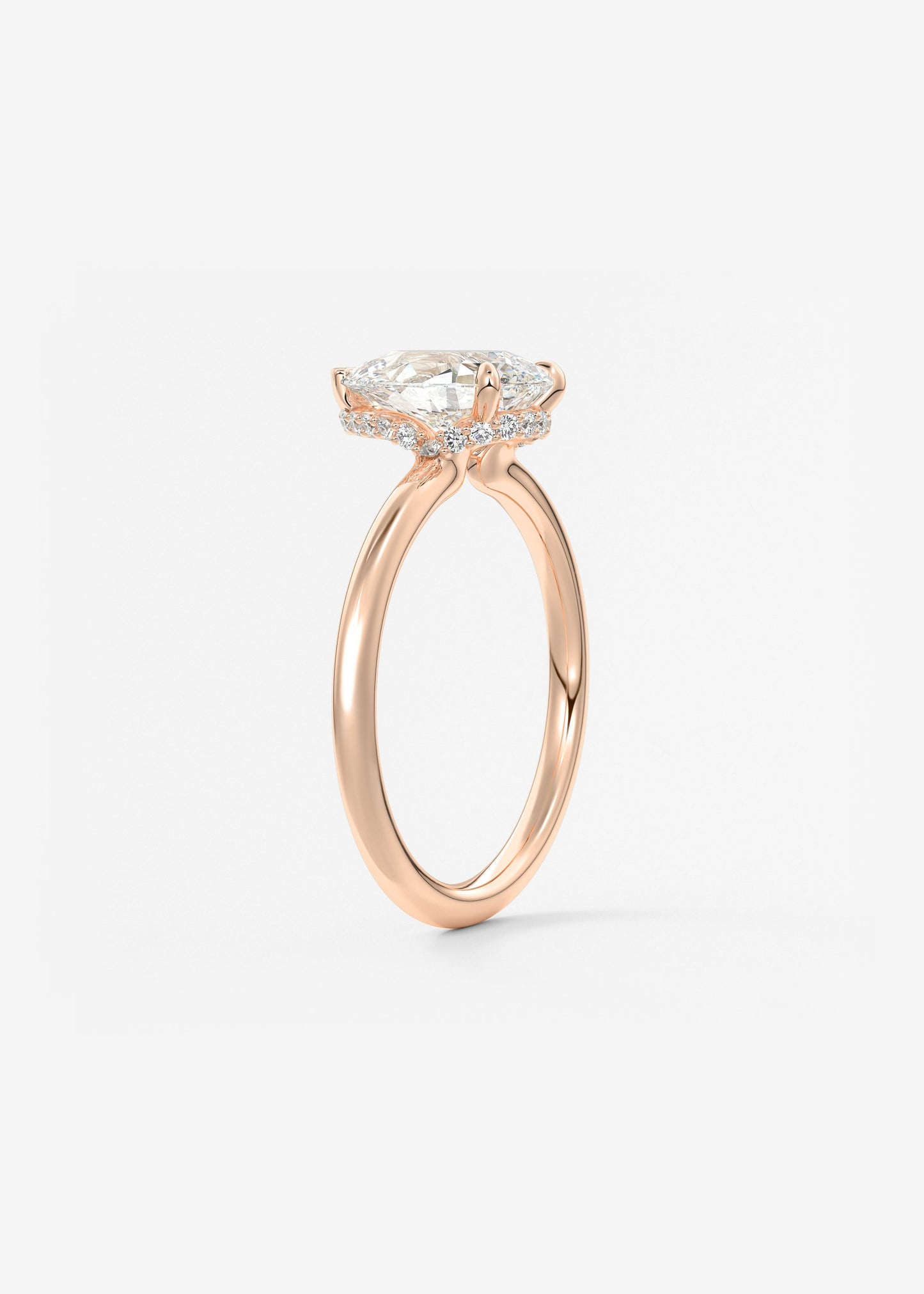 Pear Hidden Halo Lab Grown Diamond Engagement Ring